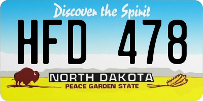 ND license plate HFD478