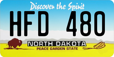 ND license plate HFD480