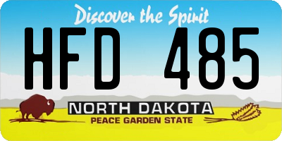 ND license plate HFD485