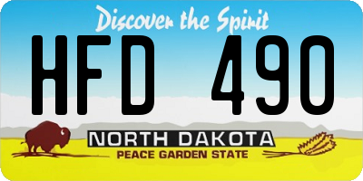 ND license plate HFD490
