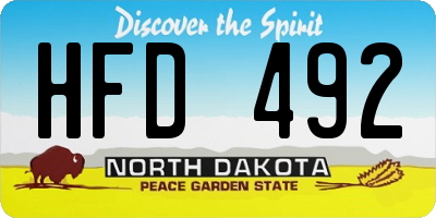 ND license plate HFD492