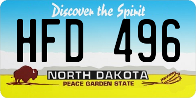 ND license plate HFD496