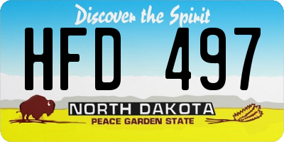 ND license plate HFD497
