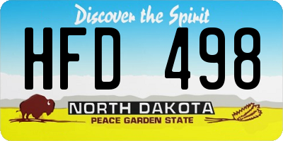 ND license plate HFD498