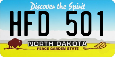 ND license plate HFD501