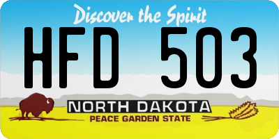 ND license plate HFD503