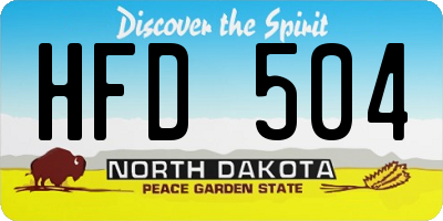 ND license plate HFD504