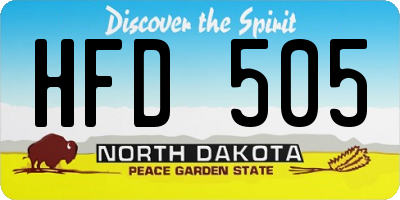 ND license plate HFD505