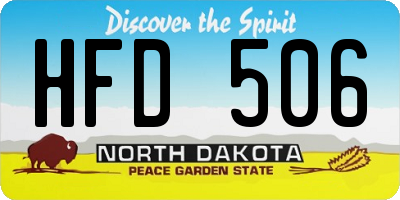 ND license plate HFD506