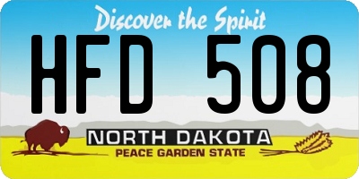 ND license plate HFD508