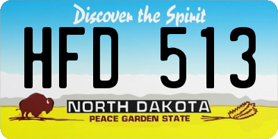 ND license plate HFD513