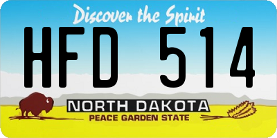 ND license plate HFD514
