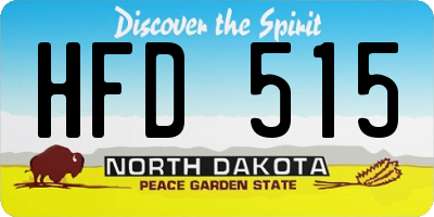 ND license plate HFD515