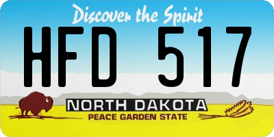 ND license plate HFD517