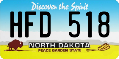 ND license plate HFD518