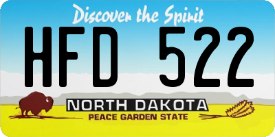 ND license plate HFD522