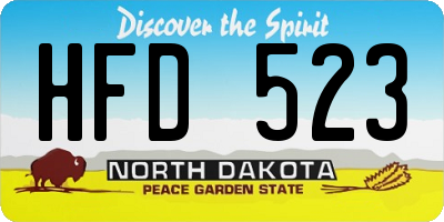 ND license plate HFD523