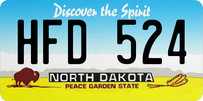 ND license plate HFD524
