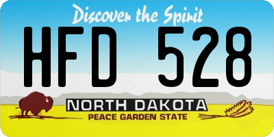 ND license plate HFD528