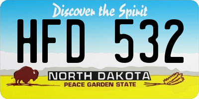 ND license plate HFD532