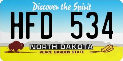 ND license plate HFD534