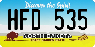 ND license plate HFD535