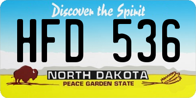 ND license plate HFD536