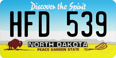 ND license plate HFD539