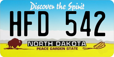 ND license plate HFD542