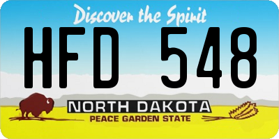 ND license plate HFD548