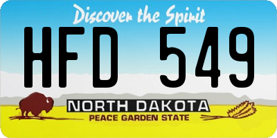 ND license plate HFD549