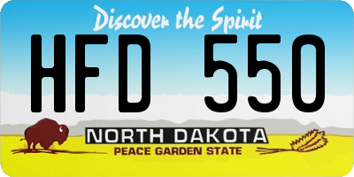ND license plate HFD550