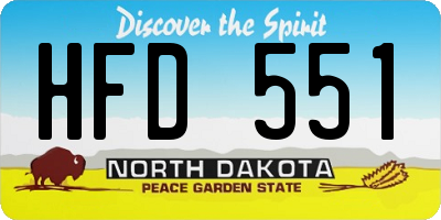 ND license plate HFD551