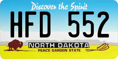 ND license plate HFD552