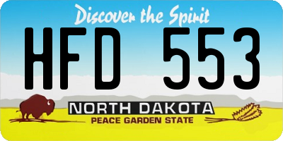 ND license plate HFD553