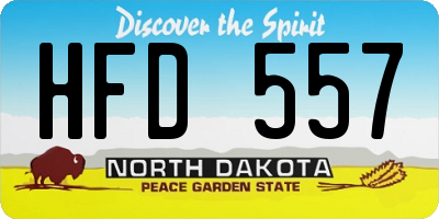 ND license plate HFD557