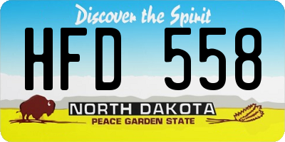 ND license plate HFD558