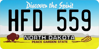 ND license plate HFD559