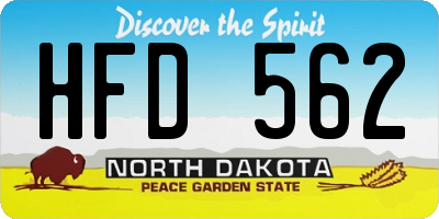 ND license plate HFD562