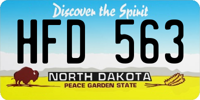 ND license plate HFD563