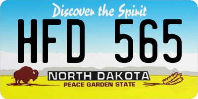 ND license plate HFD565
