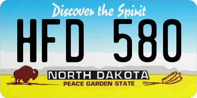 ND license plate HFD580
