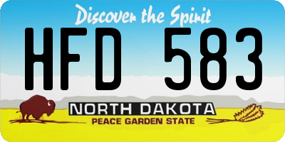 ND license plate HFD583