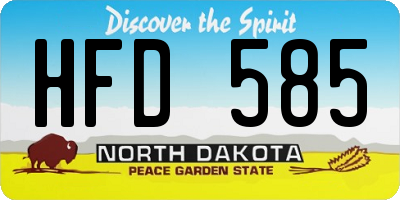 ND license plate HFD585