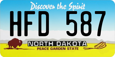 ND license plate HFD587