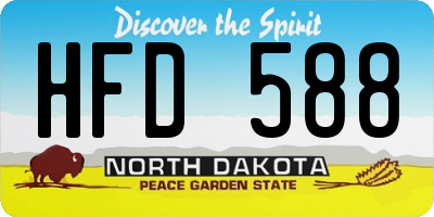 ND license plate HFD588