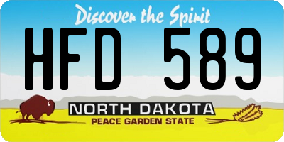 ND license plate HFD589