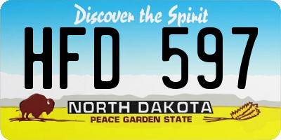 ND license plate HFD597