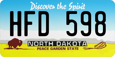 ND license plate HFD598