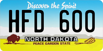 ND license plate HFD600